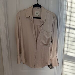 Abercrombie XS Champagne Silk Shirt